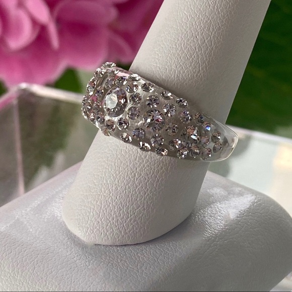 Acrylic Crystal Ring Embellished With Genuine“Crystal Stone Elements, New! - Picture 11 of 11